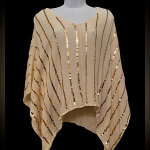 Boutique top By Together brand. Size M. Cream with gold sequins